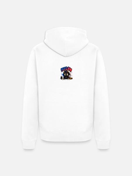 NyLow Gamer Maskottchen - Unisex Premium Bio Zip Hoodie - Weiß
