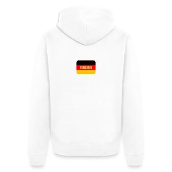 Deutschland Fankurve - Dein WM Fantrikot - Unisex Premium Bio Zip Hoodie - Weiß - Hinten - Thijin (182cm)