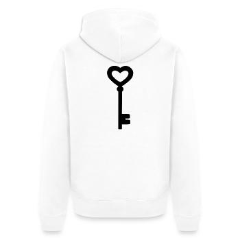 The heart key - Unisex Premium Organic Zip Hoodie - white - Back - Thijin (182cm)