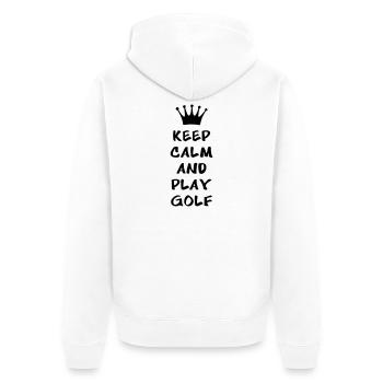 KEEP CALM AND PLAY GOLF - Unisex Premium Organic Zip Hoodie - white - Back - Thijin (182cm)