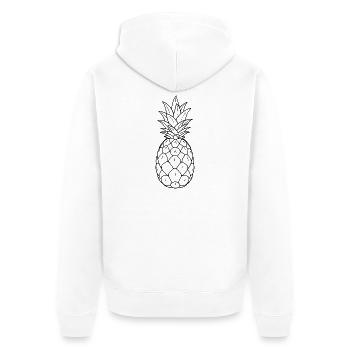 Ananas minimaliste - Veste à capuche bio Premium Unisexe - blanc - Dos - Thijin (182cm)