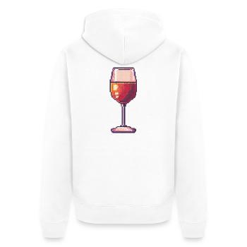 Verre à vin Pixel Retro - Veste à capuche bio Premium Unisexe - blanc - Dos - Thijin (182cm)