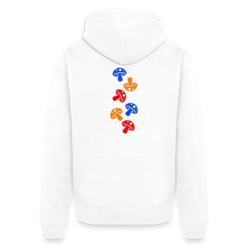 Mushrooms colorful - Unisex Premium Organic Zip Hoodie - white - Back - Thijin (182cm)