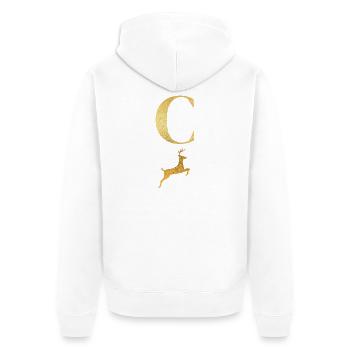 Letter c golden deer - gift idea - Unisex Premium Organic Zip Hoodie - white - Back - Thijin (182cm)