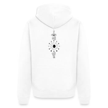 Moon Totem – Symbol of the Night Power Lunar Spirit - Unisex Premium Organic Zip Hoodie - white - Back - Thijin (182cm)