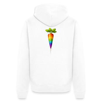 Rainbow Carrot Colorful Vegetable Design - Unisex Premium Organic Zip Hoodie - white - Back - Thijin (182cm)