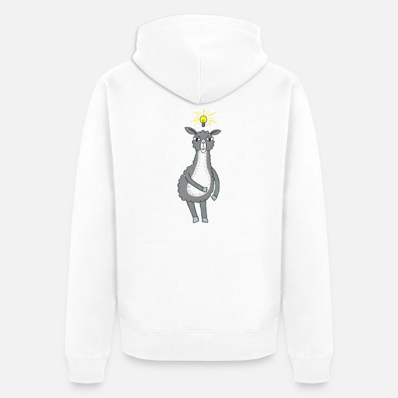 Lama a une idée - Veste à capuche bio Premium Unisexe - blanc