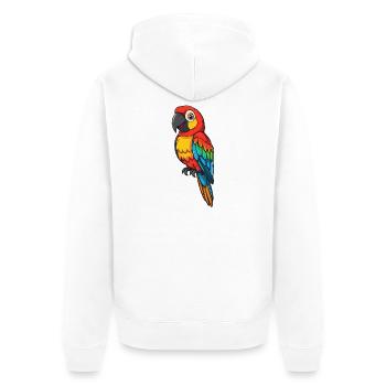 Colorful Parrot Illustration - Unisex Premium Organic Zip Hoodie - white - Back - Thijin (182cm)