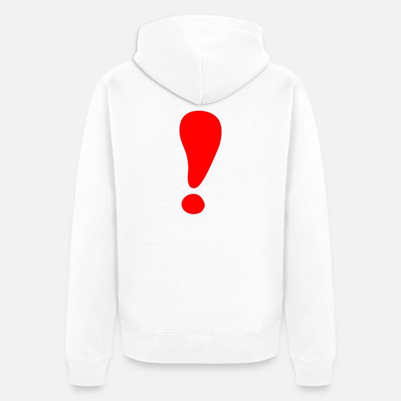 Point d'exclamation - Veste à capuche bio Premium Unisexe - blanc