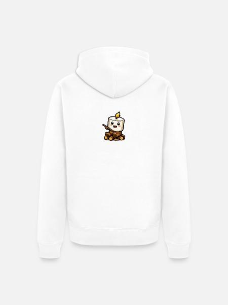 Cuddly marshmallow at the campfire - Unisex Premium Organic Zip Hoodie - white