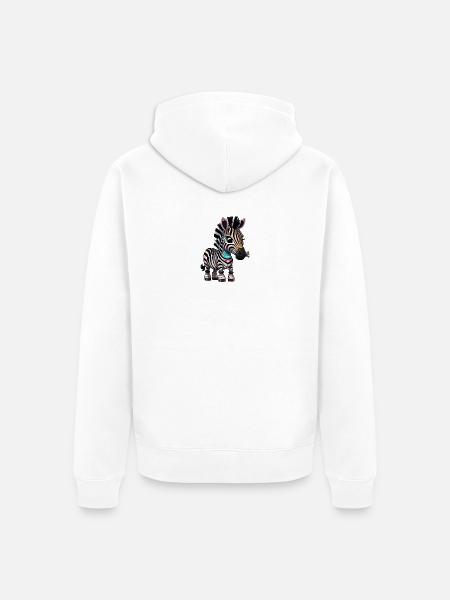 Zebra Roboter - Unisex Premium Bio Zip Hoodie - Weiß