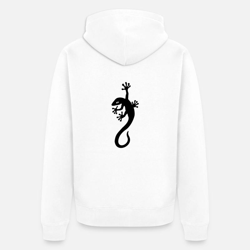 Gecko hangs - Unisex Premium Bio Zip Hoodie - Weiß