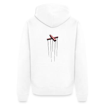 marionetten_aufhaenger_2c - Veste à capuche bio Premium Unisexe - blanc - Dos - Thijin (182cm)