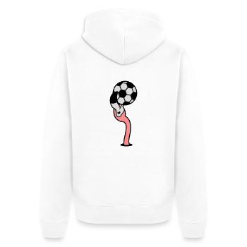 loch boden fussball verein spielen ball kicker lac - Unisex Premium Bio Zip Hoodie - Weiß - Hinten - Thijin (182cm)