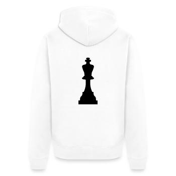 king - Unisex Premium Organic Zip Hoodie - white - Back - Thijin (182cm)