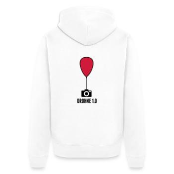 Drohne 1.0 - Ballon + Kamera - Unisex Premium Bio Zip Hoodie - Weiß - Hinten - Thijin (182cm)