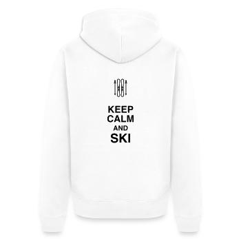 Skifahren Skifahrer Sport Ski Spieler - Unisex Premium Bio Zip Hoodie - Weiß - Hinten - Thijin (182cm)