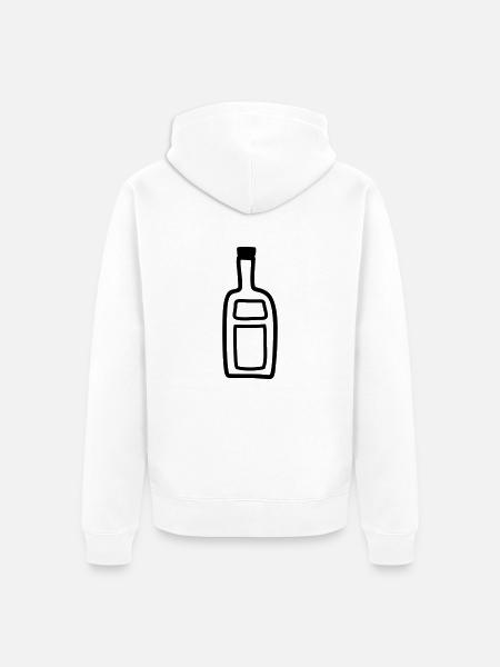 Flasche Alkohol - Unisex Premium Bio Zip Hoodie - Weiß