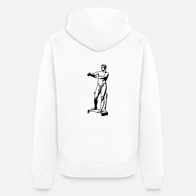 Adonis - Greek Statue - Veste à capuche bio Premium Unisexe - blanc