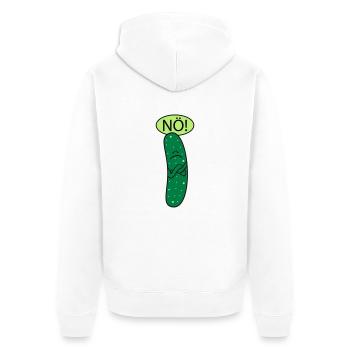 Saure Gurke (b) - Unisex Premium Bio Zip Hoodie - Weiß - Hinten - Thijin (182cm)