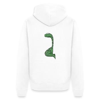 Dino 27 - Unisex Premium Bio Zip Hoodie - Weiß - Hinten - Thijin (182cm)