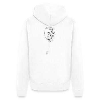 Weinglas Wein Blüten Zeichnung Geschenk - Unisex Premium Bio Zip Hoodie - Weiß - Hinten - Thijin (182cm)