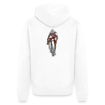 Cycliste sur route Sprint - Veste à capuche bio Premium Unisexe - blanc - Dos - Thijin (182cm)