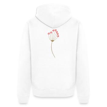 Blume - Unisex Premium Bio Zip Hoodie - Weiß - Hinten - Thijin (182cm)