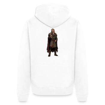 Guerrier viking avec calice et fourrure - Veste à capuche bio Premium Unisexe - blanc - Dos - Thijin (182cm)