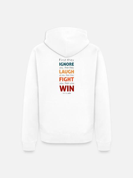 Dann gewinnst du - Unisex Premium Bio Zip Hoodie - Weiß