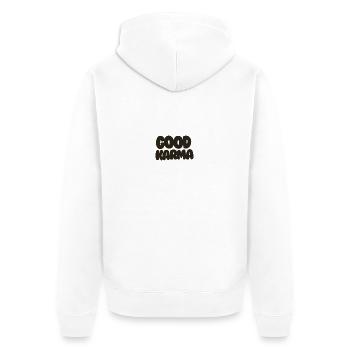 Good Karma black - Unisex Premium Bio Zip Hoodie - Weiß - Hinten - Thijin (182cm)