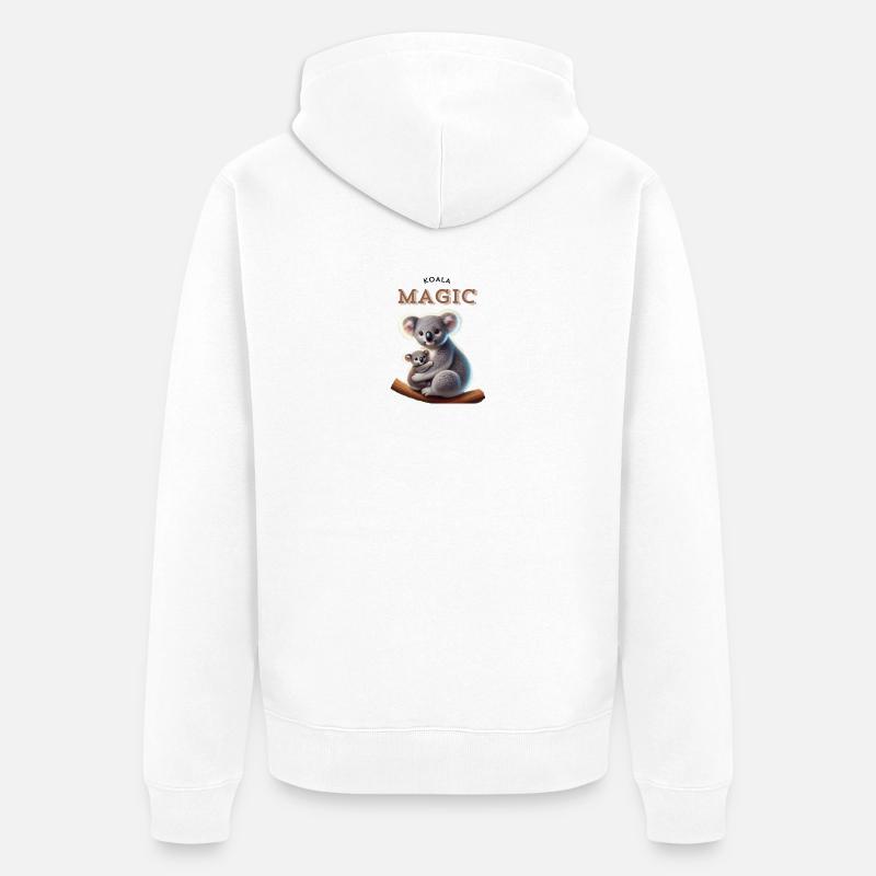 La magie des koalas - Veste à capuche bio Premium Unisexe - blanc