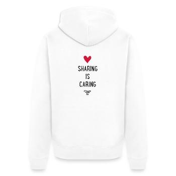 sharing - Unisex Premium Organic Zip Hoodie - white - Back - Thijin (182cm)