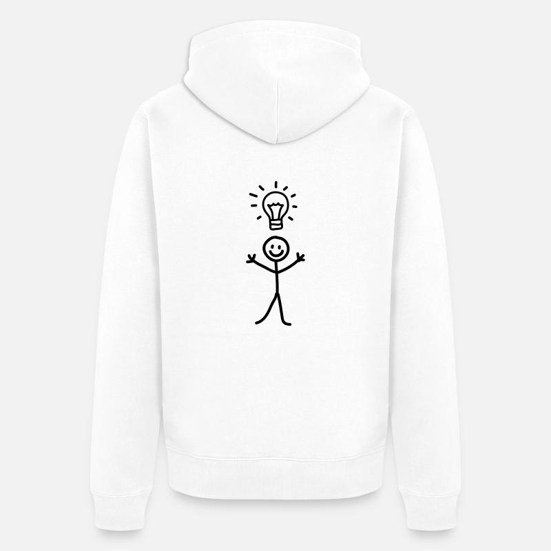 Männchen Idee - line - Unisex Premium Bio Zip Hoodie - Weiß
