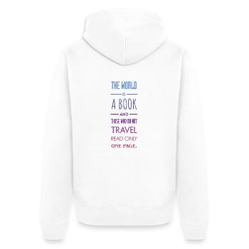Le monde est un livre. - Veste à capuche bio Premium Unisexe - blanc - Dos - Thijin (182cm)