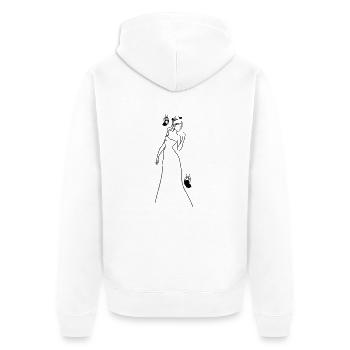 Braut - Unisex Premium Bio Zip Hoodie - Weiß - Hinten - Thijin (182cm)