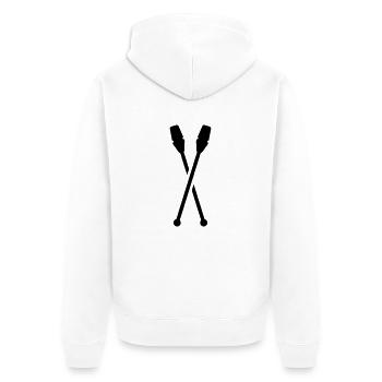 Gymnastik - Unisex Premium Bio Zip Hoodie - Weiß - Hinten - Thijin (182cm)