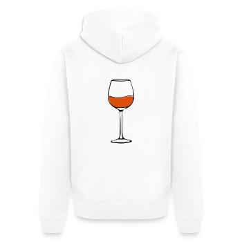 rotwein glas - Unisex Premium Bio Zip Hoodie - Weiß - Hinten - Thijin (182cm)