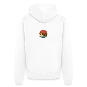 Vintage Retro Papa Since 2000 Fatherhood Sunset - Unisex Premium Organic Zip Hoodie - white - Back - Thijin (182cm)