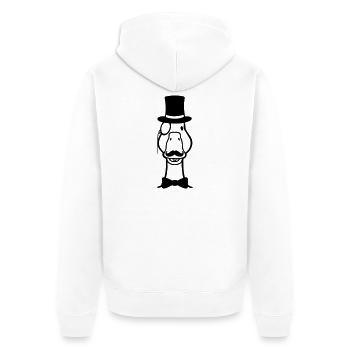 Niedliche Zylinder Comic Gans - Unisex Premium Bio Zip Hoodie - Weiß - Hinten - Thijin (182cm)