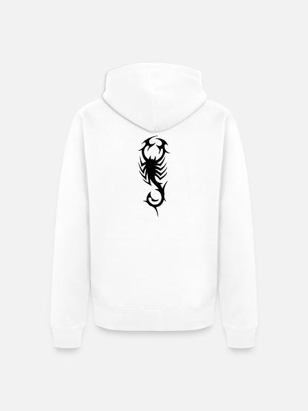 Stammes-Skorpion-Tattoo-Design - Unisex Premium Bio Zip Hoodie - Weiß
