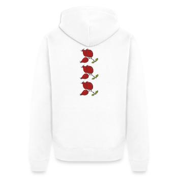 Red Berry Branch Illustration - Unisex Premium Organic Zip Hoodie - white - Back - Thijin (182cm)