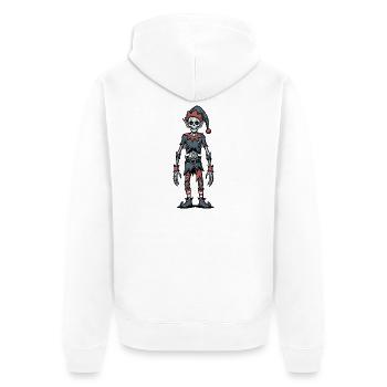 Creepy Christmas Zombie Skeleton Gnome Gothic - Unisex Premium Organic Zip Hoodie - white - Back - Thijin (182cm)
