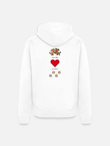 Hundeliebe-Dogs are the heart on four paws - Unisex Premium Organic Zip Hoodie - white