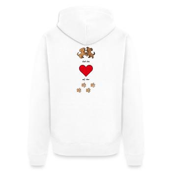 Dog love dogs are the heart on four paws - Unisex Premium Organic Zip Hoodie - white - Back - Thijin (182cm)