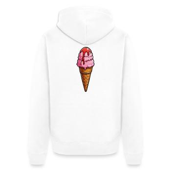Sirop de boules roses de glace de dessin animé - Veste à capuche bio Premium Unisexe - blanc - Dos - Thijin (182cm)