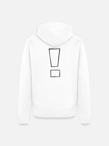 Ausrufezeichen handgezeichnet - Unisex Premium Bio Zip Hoodie - Weiß
