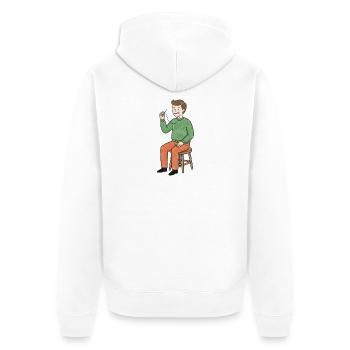 Couture Déjantée au Fil - Veste à capuche bio Premium Unisexe - blanc - Dos - Thijin (182cm)