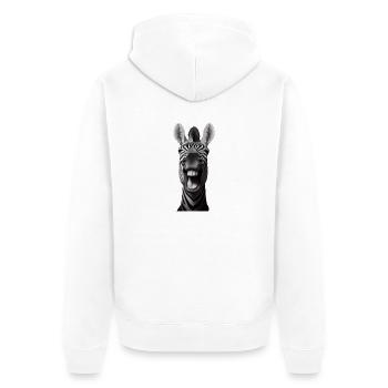 Lachender Esel 2 - Unisex Premium Bio Zip Hoodie - Weiß - Hinten - Thijin (182cm)