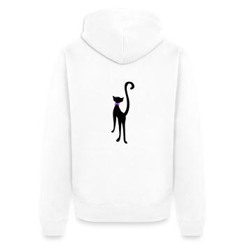 Chat rétro silhouette by Patjila - Veste à capuche bio Premium Unisexe - blanc - Dos - Thijin (182cm)
